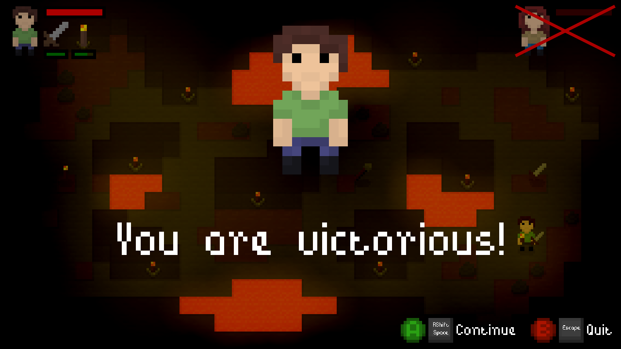 Screenshot of the victory screen